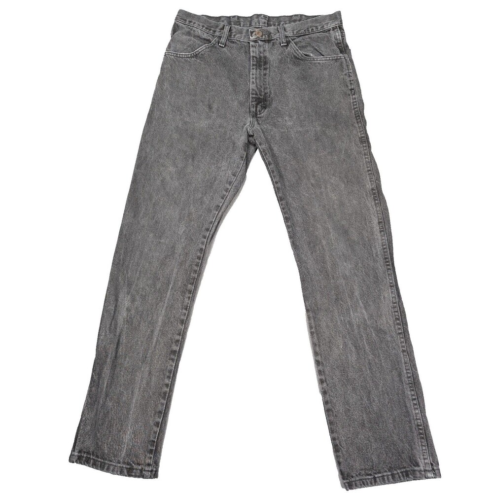 Vintage Rustler Mens Jeans 34x32 Faded Black 100% Cotton Straight Leg
